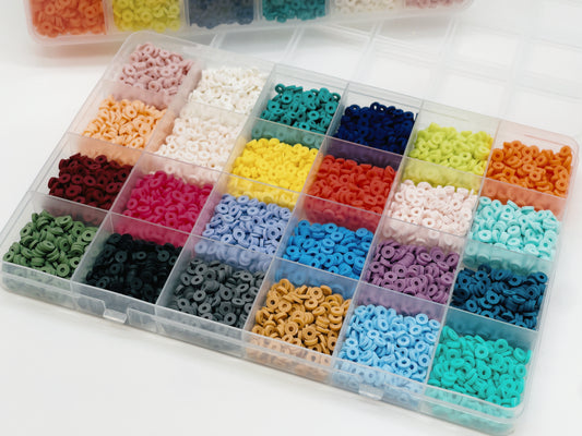Ensemble de 9 000 perles Heishi rondes et plates en argile polymère