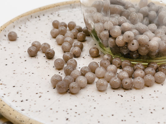 Perles de Jade chardon - 6 mm (Paquet de 50)