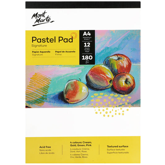 Bloc pour pastel sans acide 4 couleurs 180g A4 - 12 feuilles - MONT MARTE