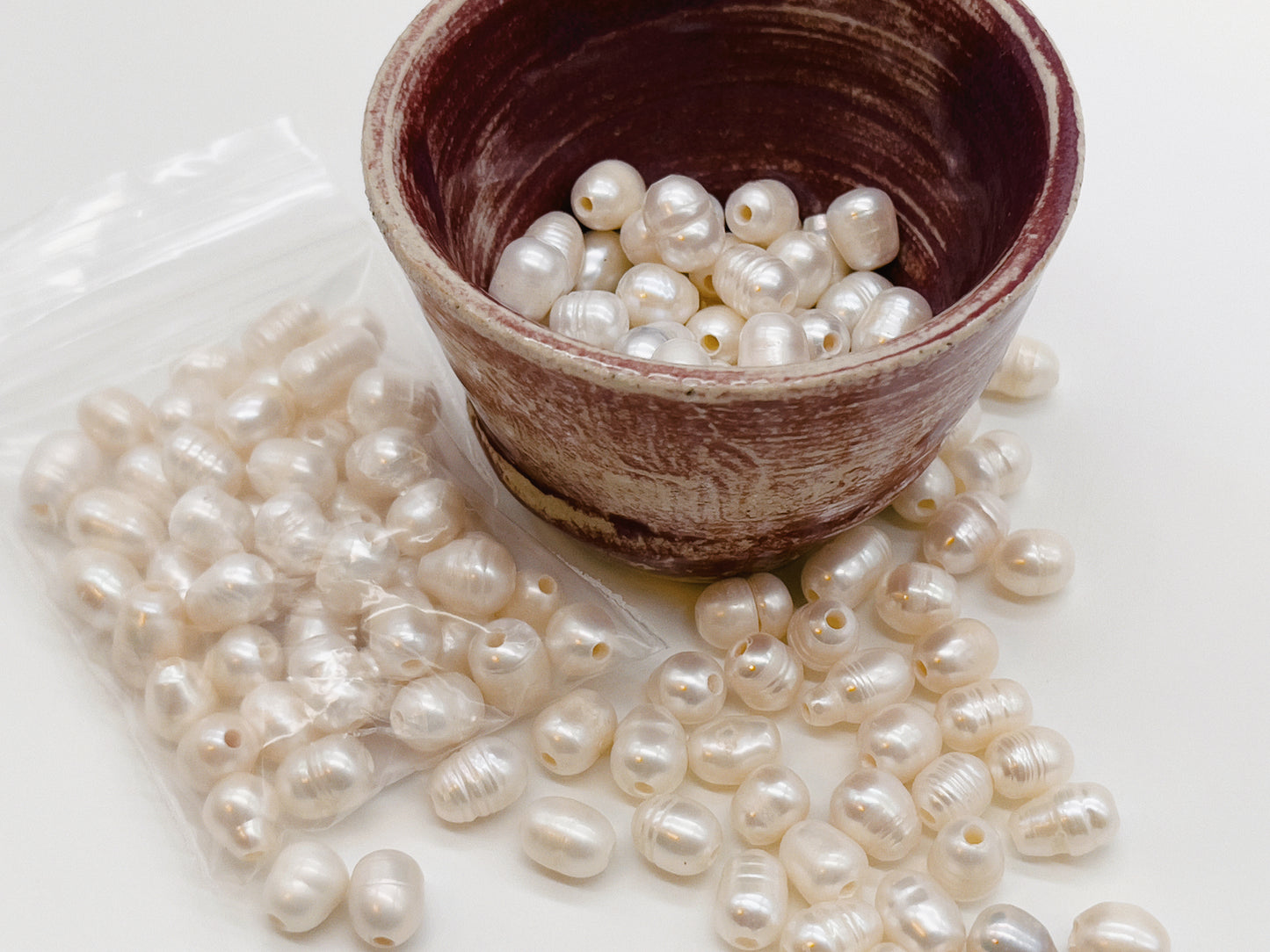 Perles de culture d'eau douce naturelles (Paquet de 50)