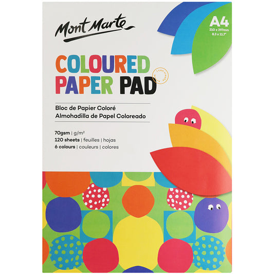 Bloc de papier de couleur A4 - 120 feuilles - 70g - MONT MARTE