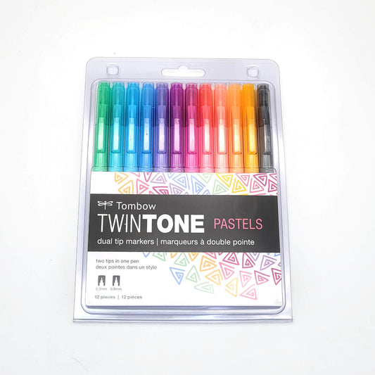 Ensemble de 12 marqueurs à double pointe – couleurs pastel Tombow Twintone
