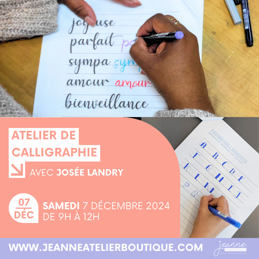 Atelier d'initiation à la calligraphie moderne aux marqueurs avec Josée Landry