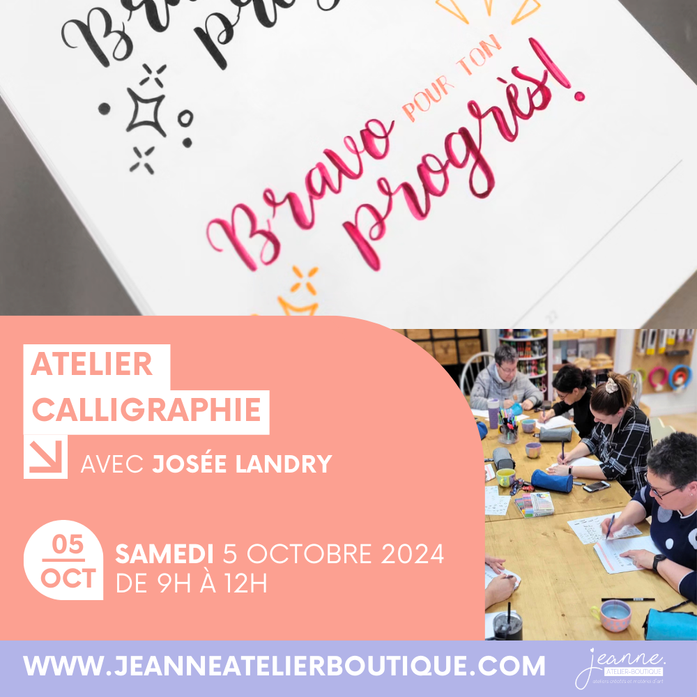 Atelier d'initiation à la calligraphie moderne aux marqueurs avec Josée Landry