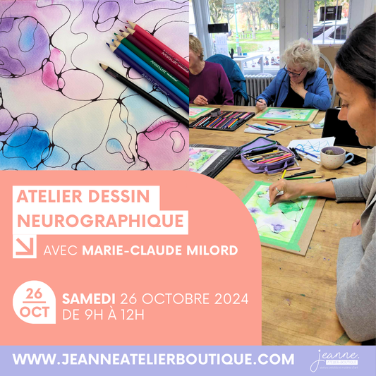 Atelier de dessin Neurographique - Aquarelle et dessin au trait pour soulager le stress avec Marie-Claude Milord