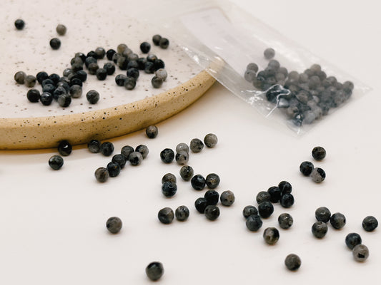 Perles d'Agathe facette noire - 6 mm (Paquet de 50)