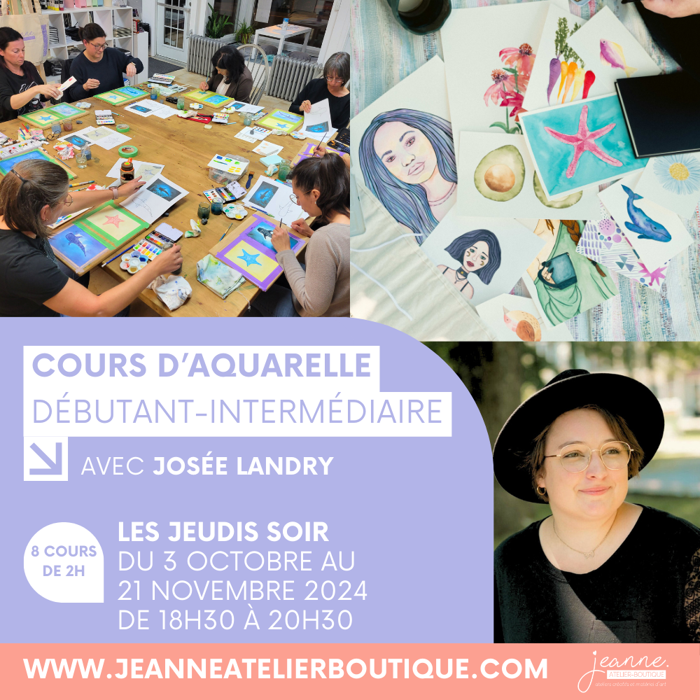 Cours d'aquarelle débutant/intermédiaire avec Josée Landry