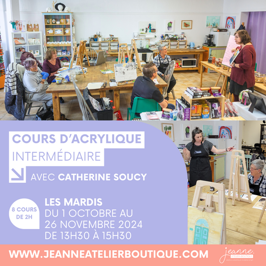 Cours d'acrylique (intermédiaire) avec Catherine Soucy **ANNULÉ**