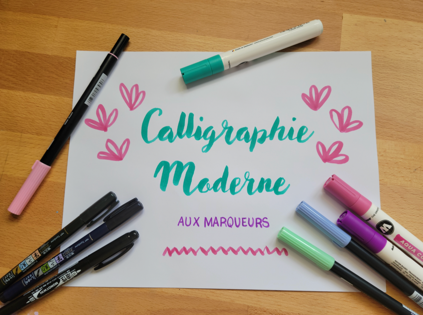 Atelier d'initiation à la calligraphie moderne aux marqueurs avec Josée Landry