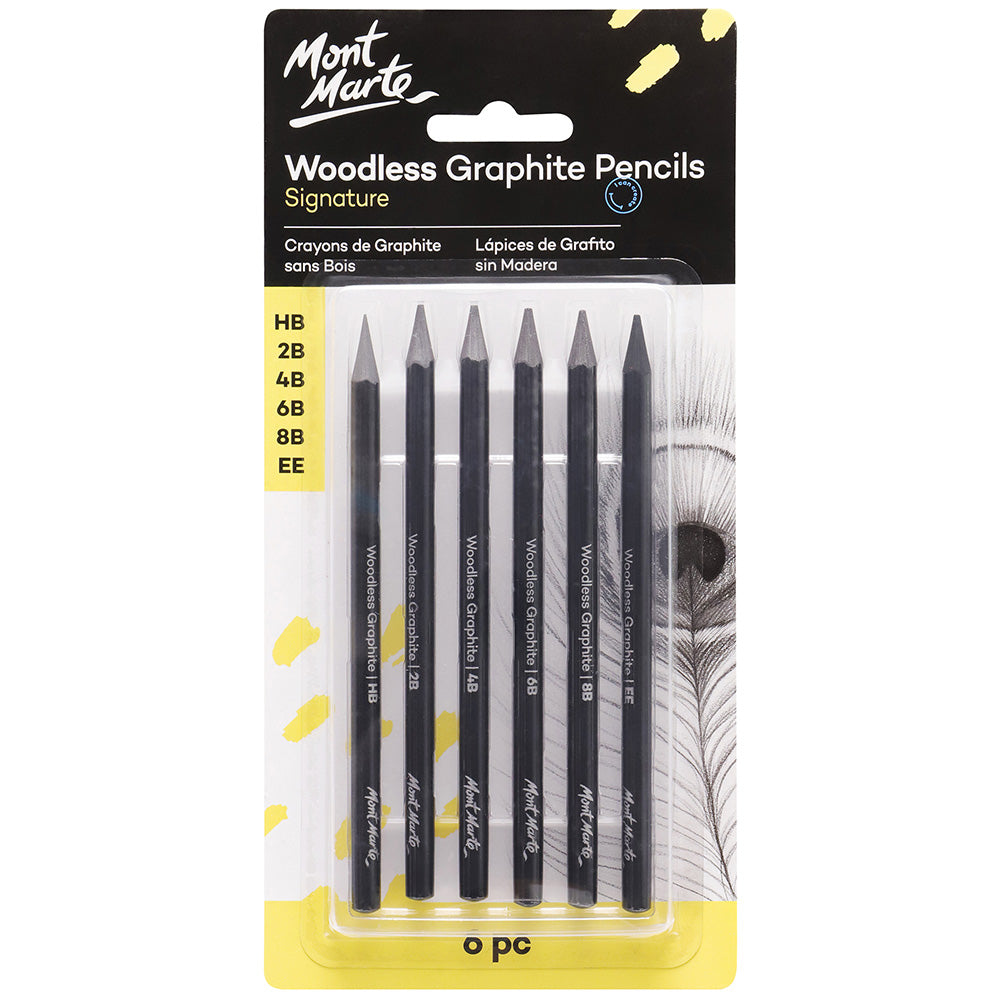 MONT MARTE Crayons de graphite sans bois - 6mcx