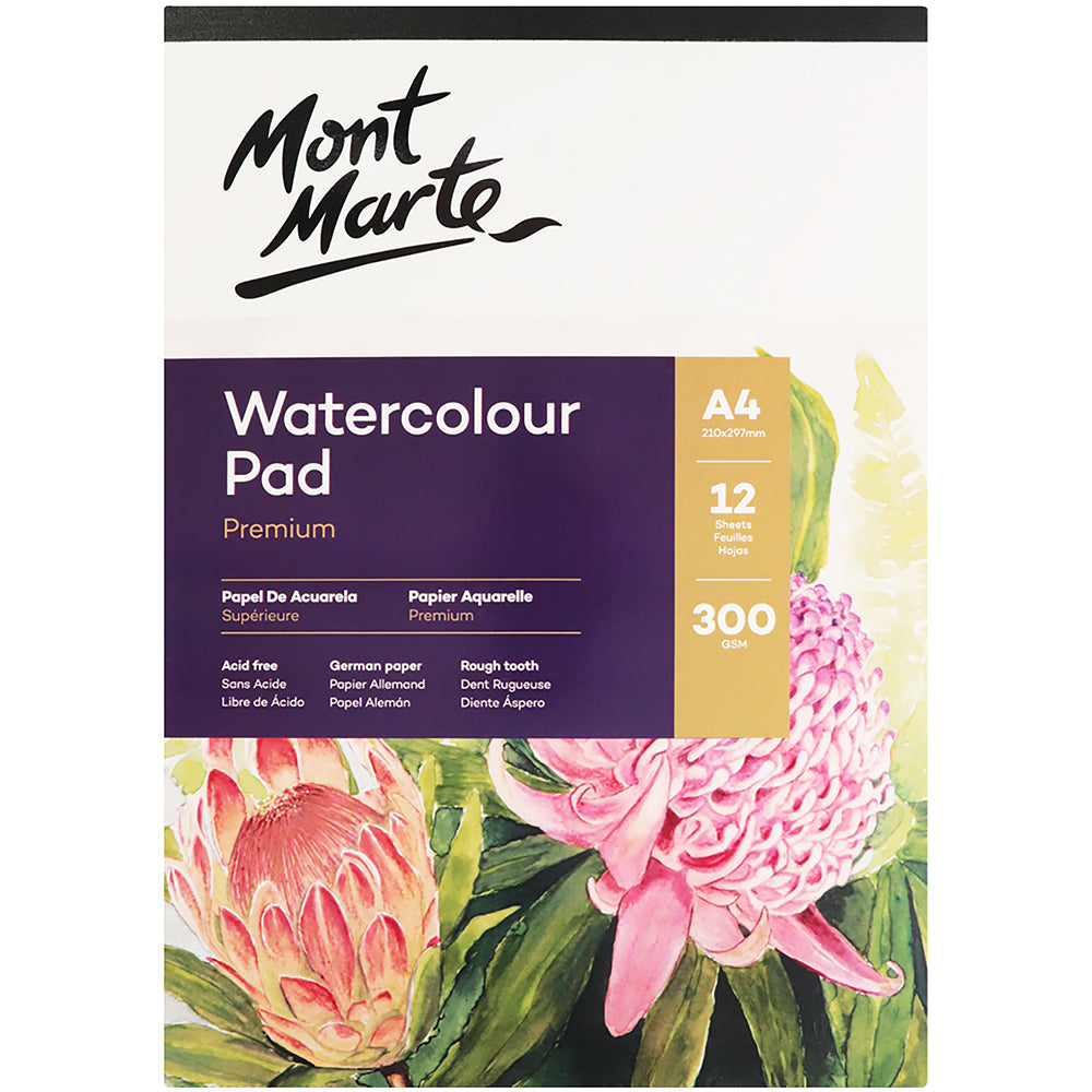 MONT MARTE Bloc de papier pour aquarelle 300g - 12 pages