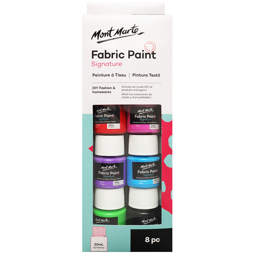 Ensemble de peinture pour tissu Signature MONT MARTE - 8 x 20ml