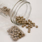 Perles de bois pétrifié naturel - rondelle (Paquet de 50)