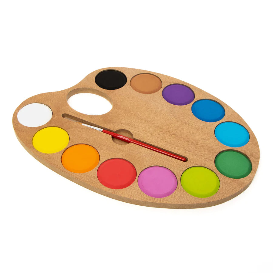 Palette de peinture à l'eau pour enfant en bois – Jeanne Atelier-Boutique