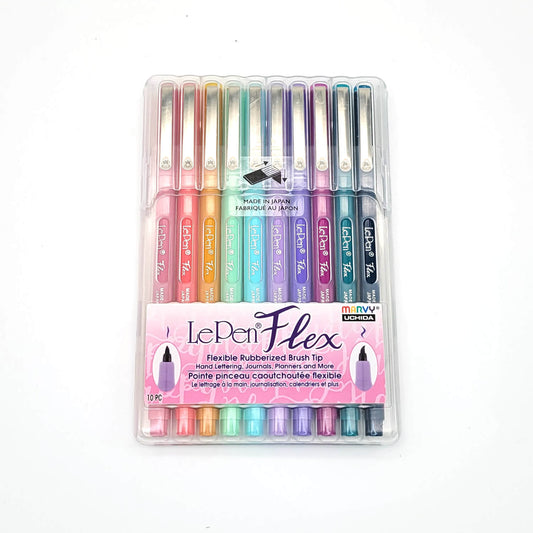 Marqueurs pinceaux LePen Flex - Couleurs pastel 10 pièces